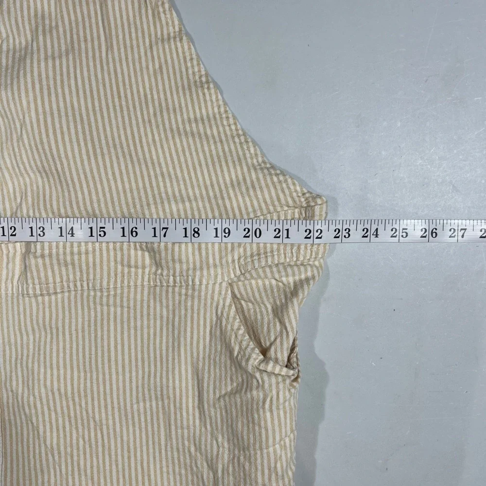 Torrid Gardening Coastal Beachy Striped Linen Blend Overalls Womens 3X Fisherman
